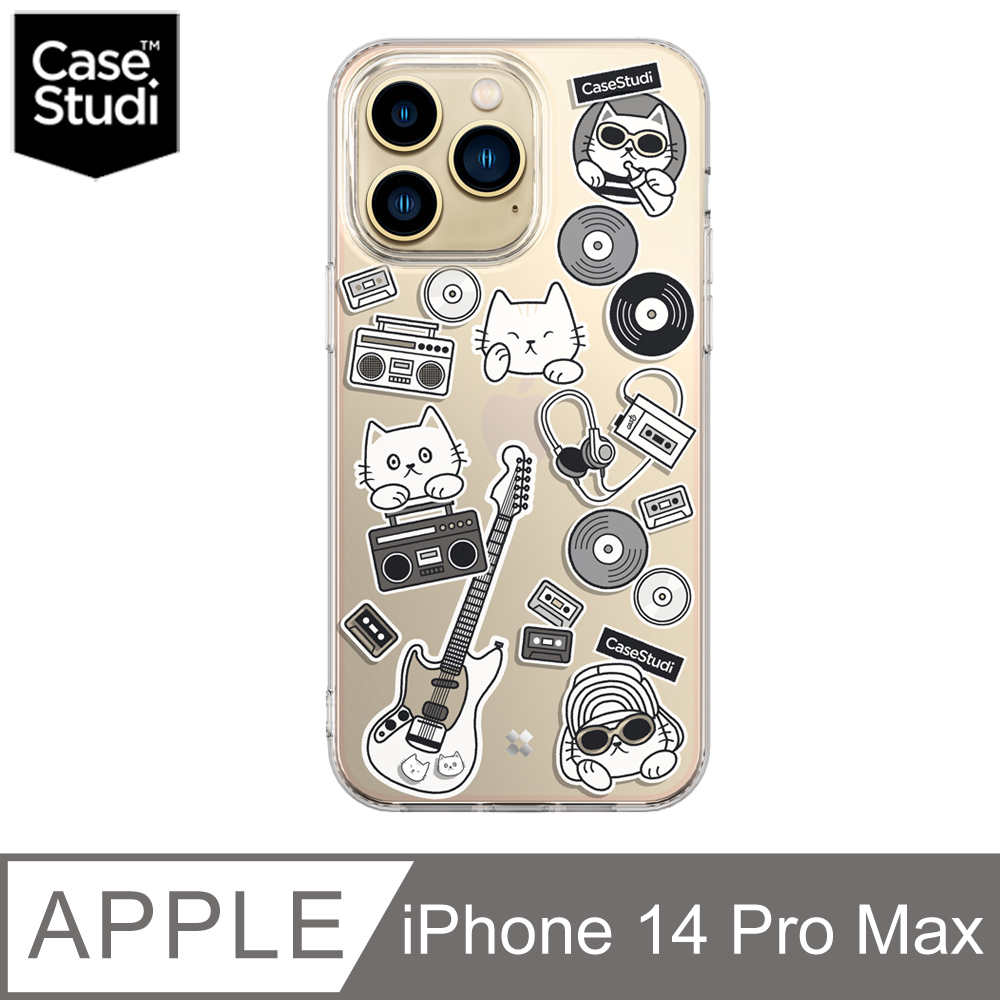 CaseStudi iPhone 14 Pro Max (6.7吋) Cast 透明保護殼-音樂貓