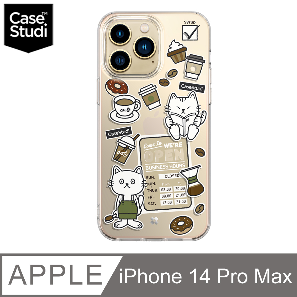 CaseStudi iPhone 14 Pro Max (6.7吋) Cast 透明保護殼-咖啡貓