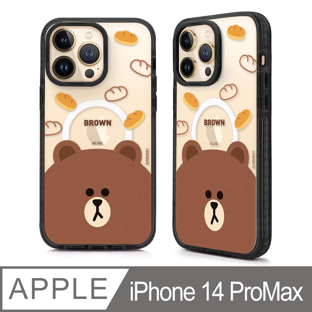 GARMMA LINE FRIENDS iPhone 14 ProMax 6.7吋 磁吸款保護殼-麵包熊大