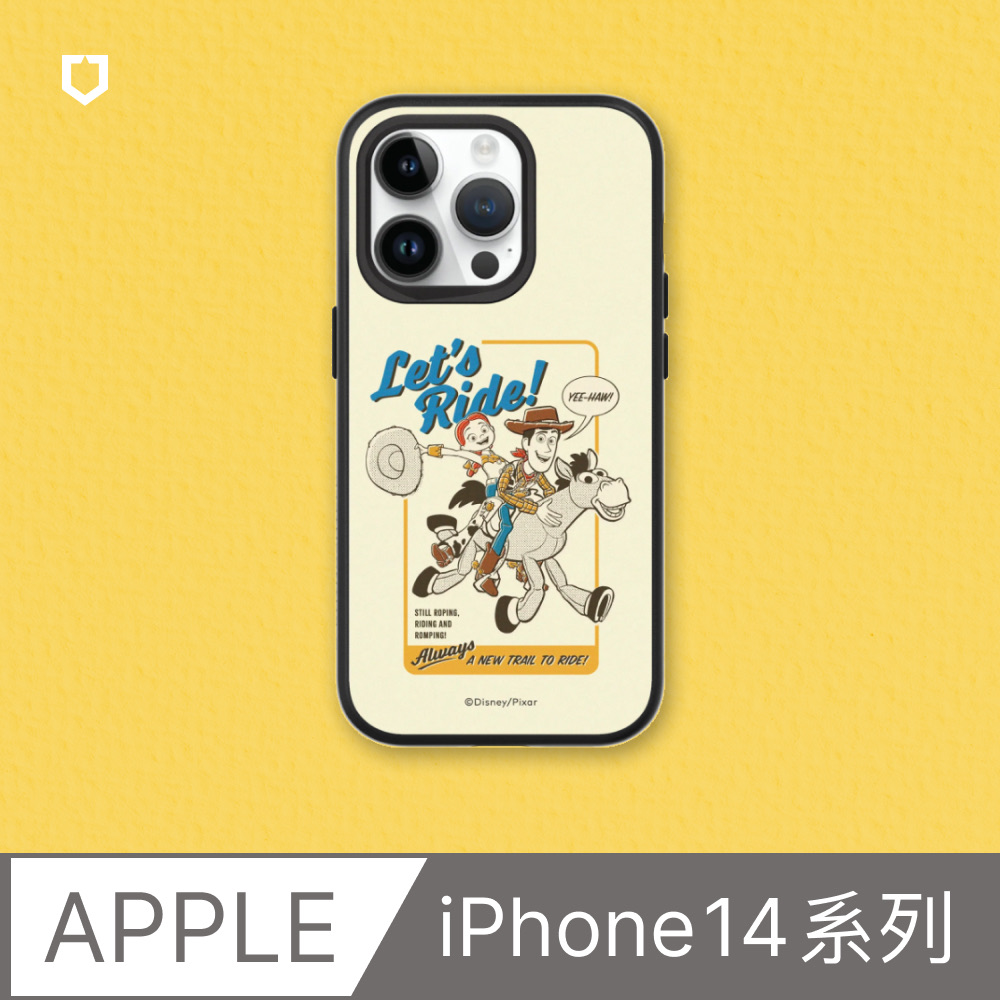 【犀牛盾】iPhone 14系列SolidSuit防摔背蓋手機殼｜玩具總動員系列-Lets Ride!胡迪與翠絲(多色可選)