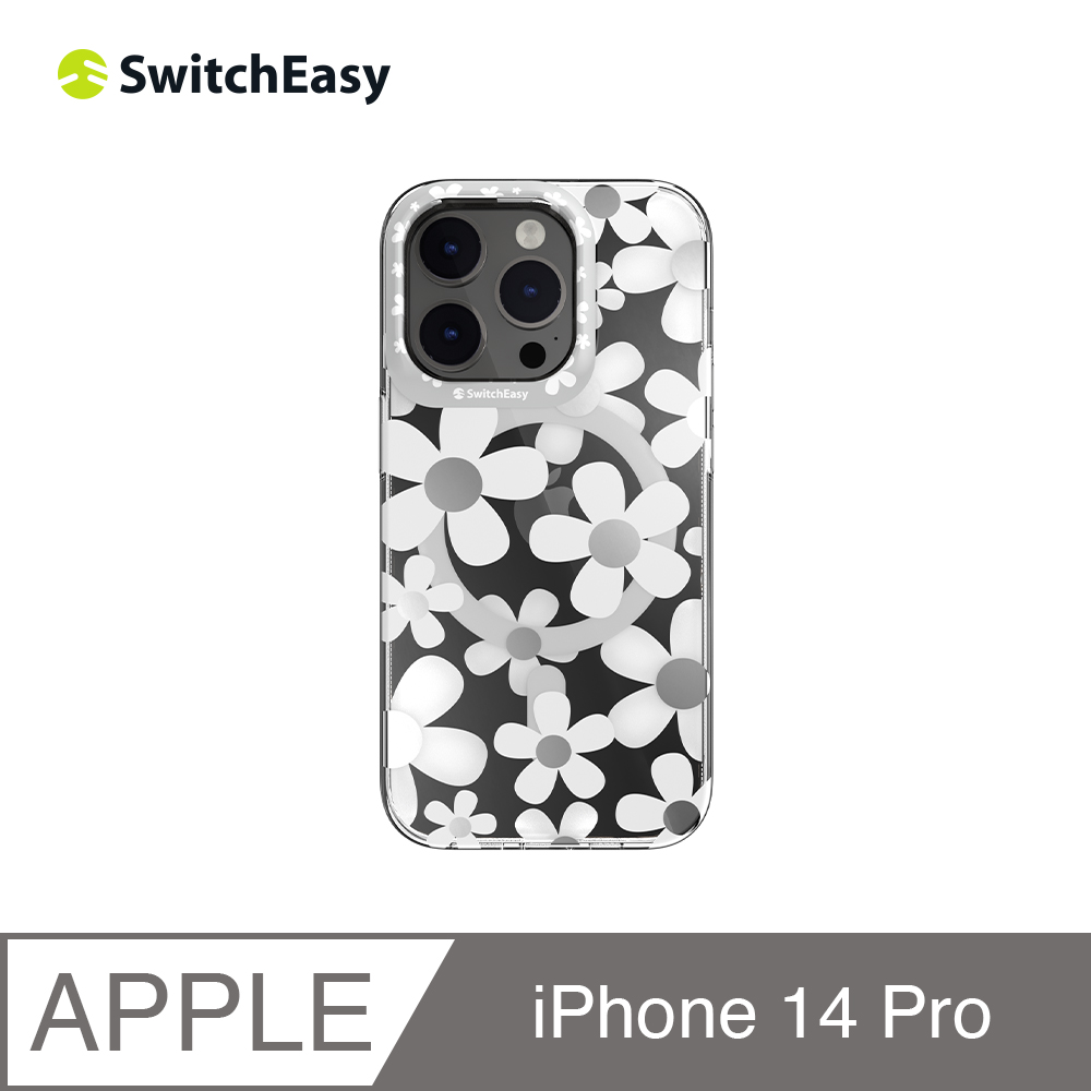 魚骨牌 SwitchEasy iPhone 14 Pro 6.1吋 Artist M 藝術家磁吸防摔手機殼,白花