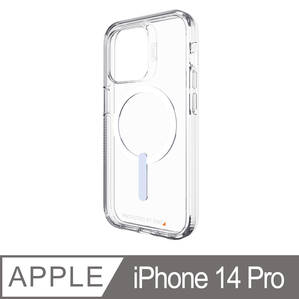 Gear4 iPhone 14 Pro 6.1吋 D3O 水晶透明磁吸款-抗菌軍規防摔保護殼