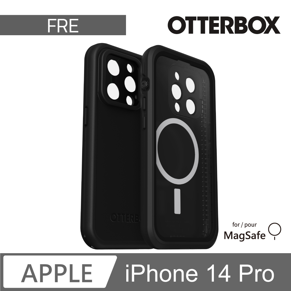 OtterBox LifeProof iPhone 14 Pro 全方位防水/雪/震/泥 保護殼-Fre(黑) 支援MagSafe