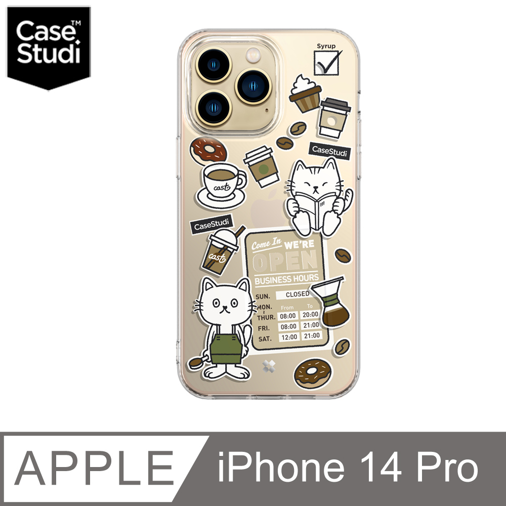 CaseStudi iPhone 14 Pro (6.1吋) Cast 透明保護殼-咖啡貓