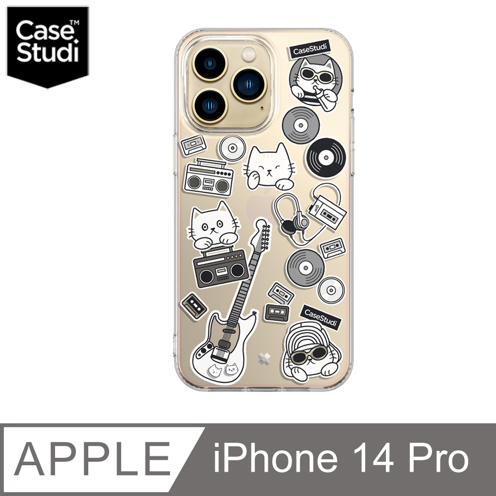 CaseStudi iPhone 14 Pro (6.1吋) Cast 透明保護殼-音樂貓