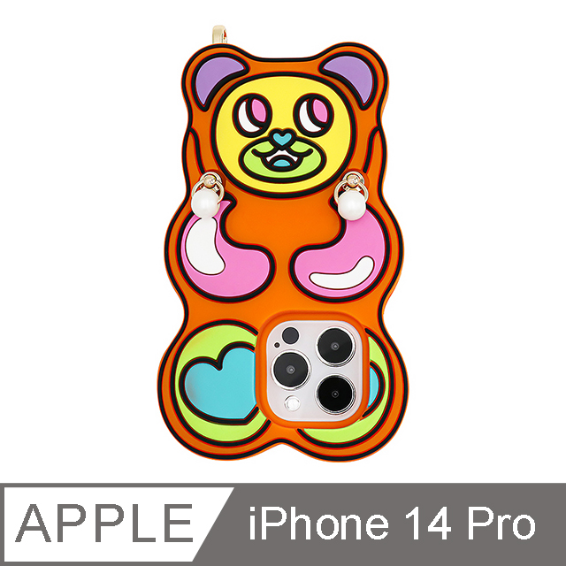 【Candies】iPhone 14 Pro -開心小熊(橘)