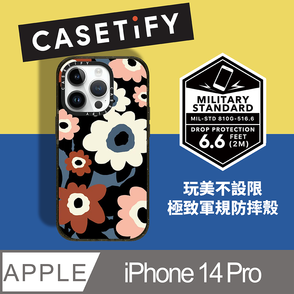 CASETiFY iPhone 14 Pro 耐衝擊透黑-罌粟花