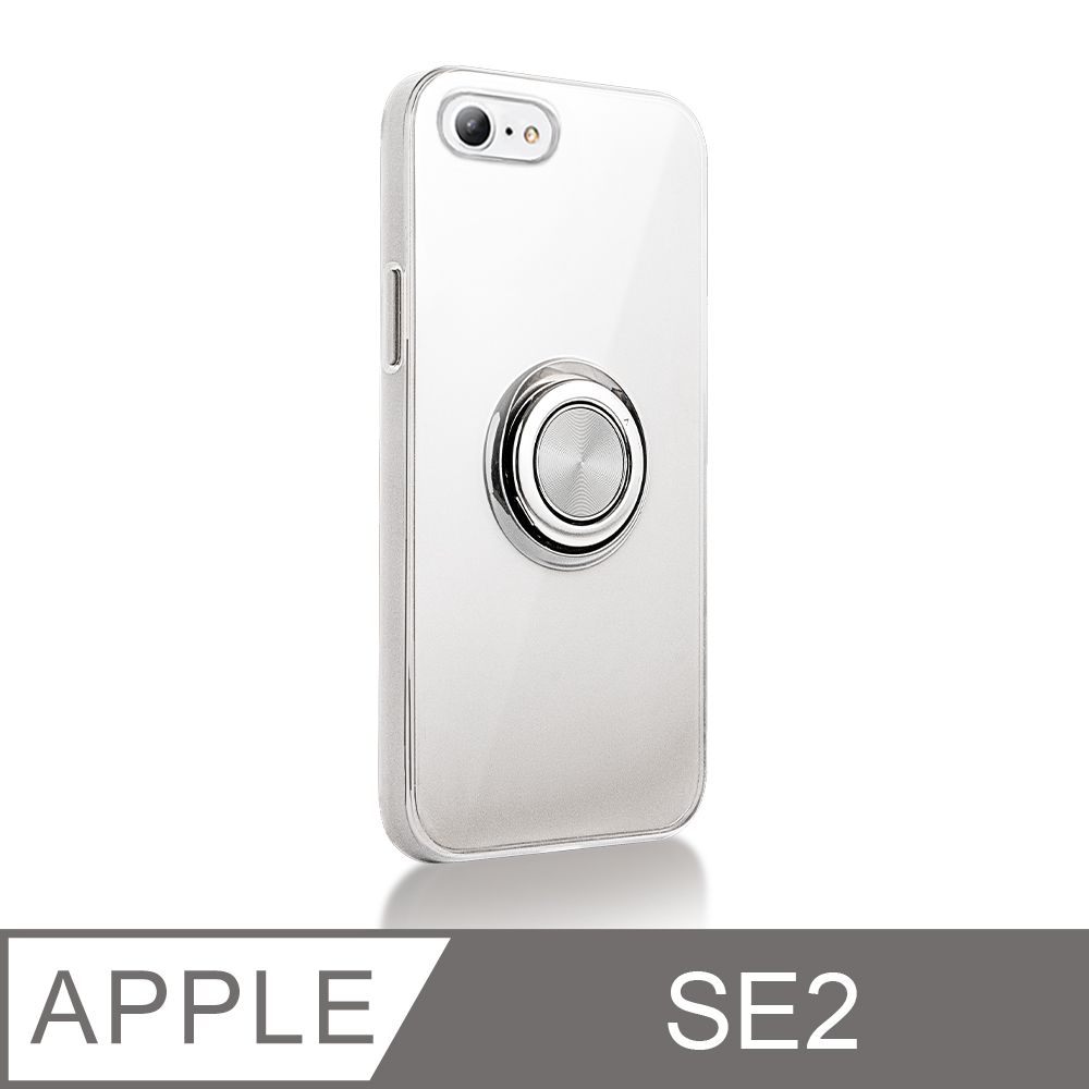 《指環支架空壓殼》iPhone SE (第2代) iPhone SE2 手機殼 防摔 SE2 保護殼 磁吸式 手機支架 軟殼(透明)
