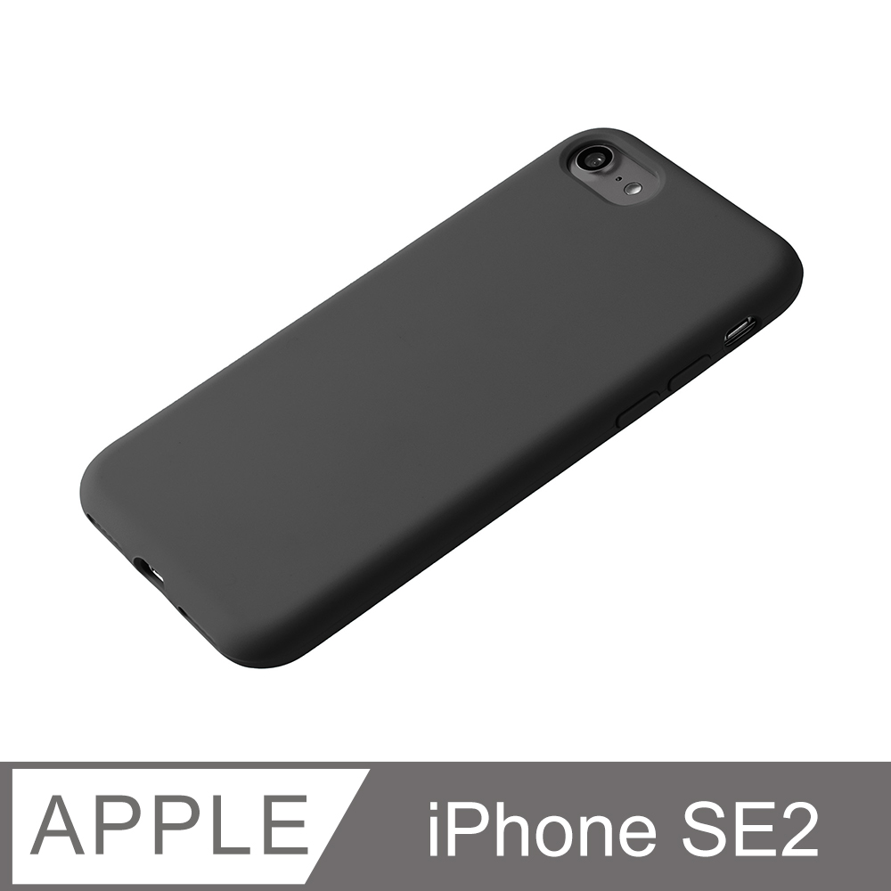 【液態矽膠殼】iPhone SE (第二代) 手機殼 SE2 保護殼 矽膠 軟殼 (黑)