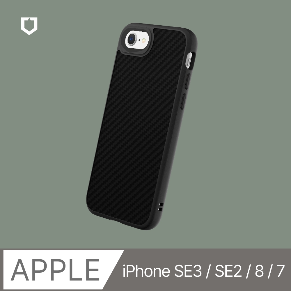 【犀牛盾】iPhone 7 / 8 / SE 2 / SE 3 (4.7吋) SolidSuit 防摔背蓋手機保護殼-碳纖維紋路