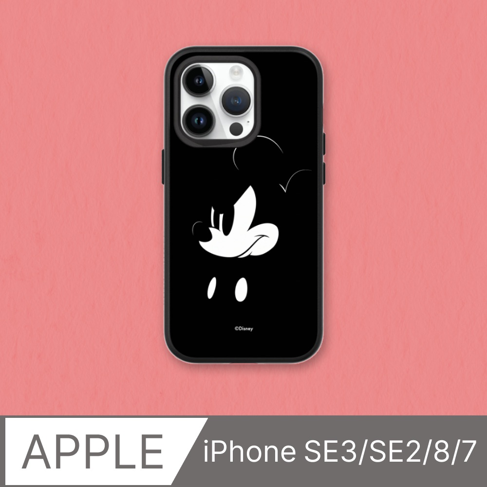 【犀牛盾】iPhone SE3/SE2/8/7SolidSuit防摔背蓋手機殼｜迪士尼-米奇系列-米奇黑設計(多色可選)