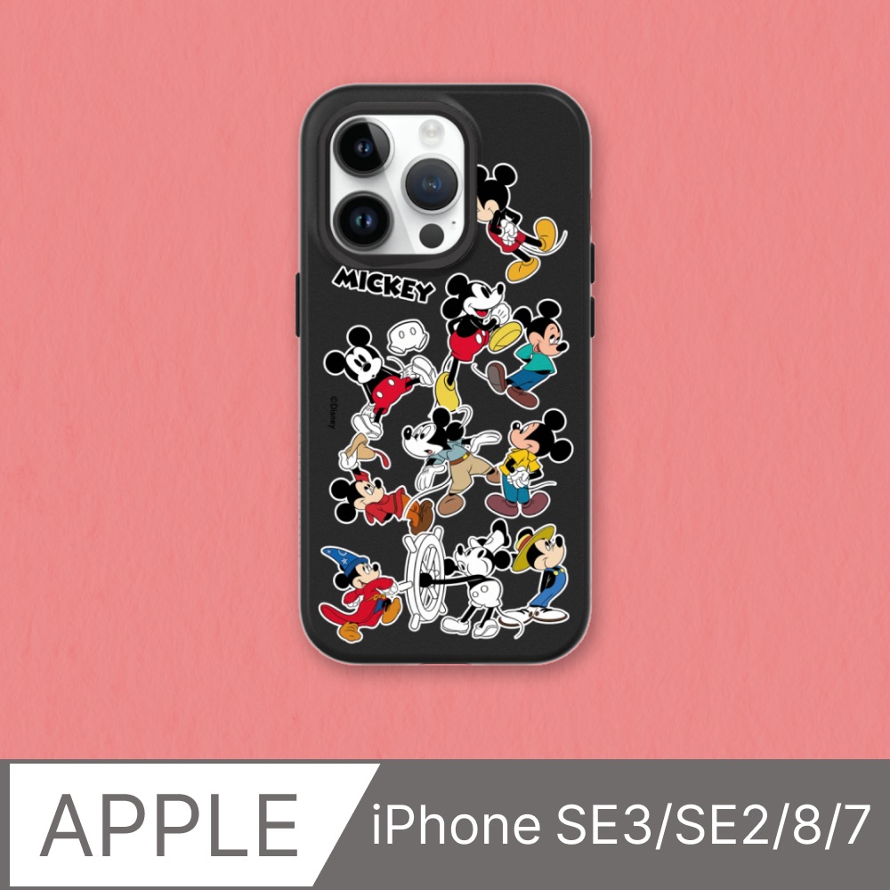 【犀牛盾】iPhone SE3/SE2/8/7SolidSuit防摔背蓋手機殼｜迪士尼-米奇系列-Sticker-各種米奇(多色可選)