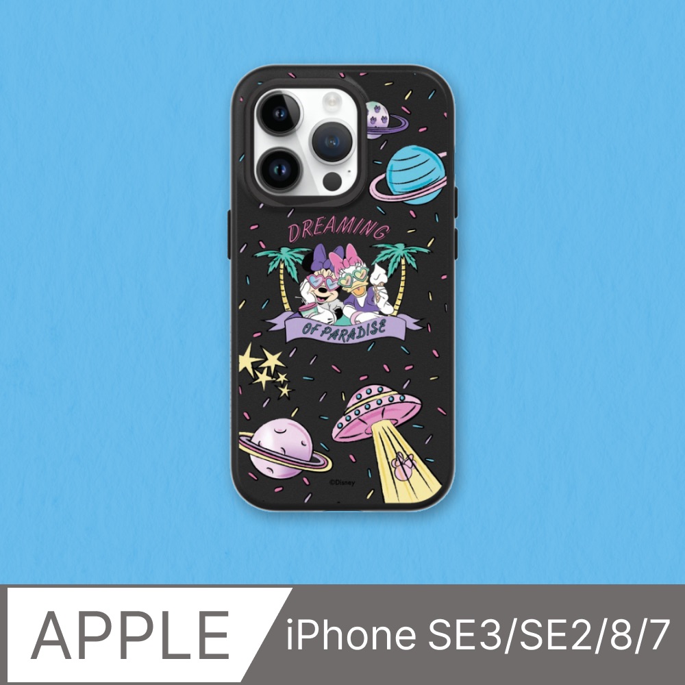 【犀牛盾】iPhone SE3/8/7SolidSuit防摔背蓋手機殼｜迪士尼-米奇系列-繽紛宇宙-米妮與黛西(多色可選)