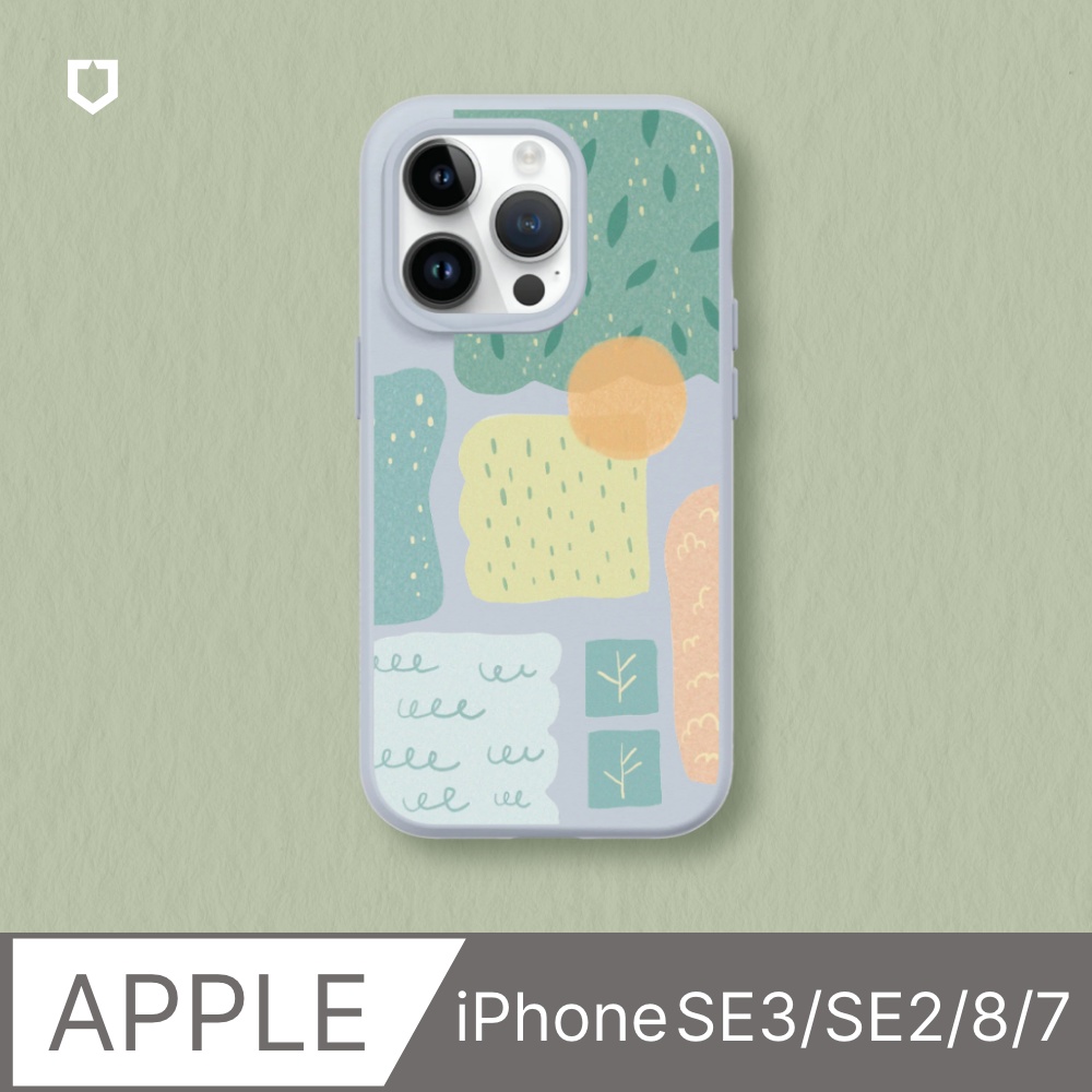 【犀牛盾】iPhone SE3/SE2/8/7 SolidSuit防摔背蓋手機殼｜獨家設計-森林幾何(多色可選)