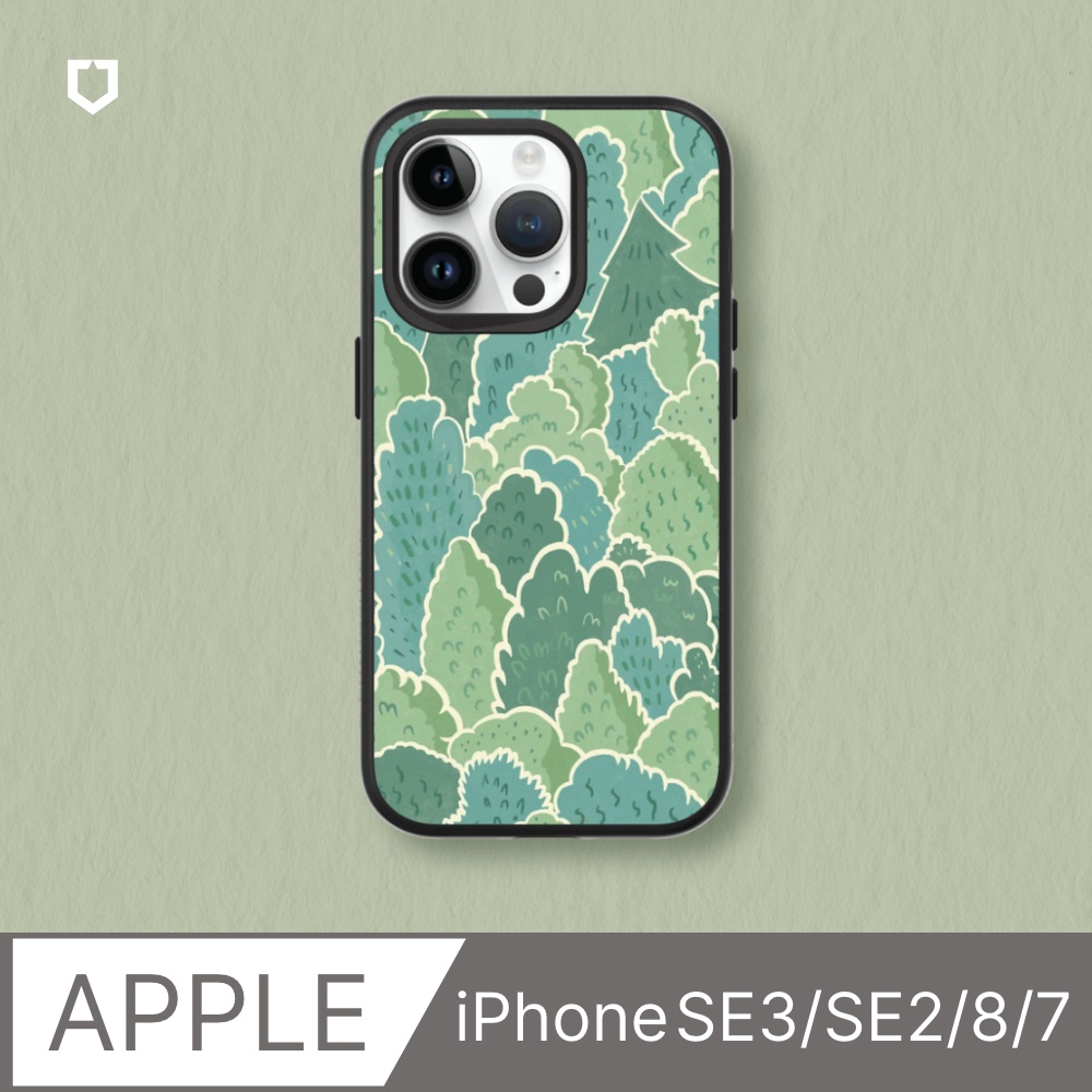 【犀牛盾】iPhone SE3/SE2/8/7 SolidSuit防摔背蓋手機殼｜獨家設計-靜謐森林(多色可選)