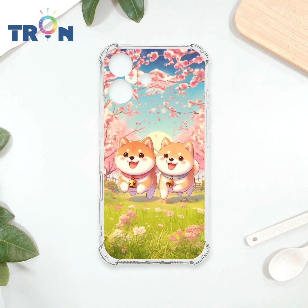 TRON iPhone 16 櫻花柴犬系列 四角防摔殼 軟殼 手機殼