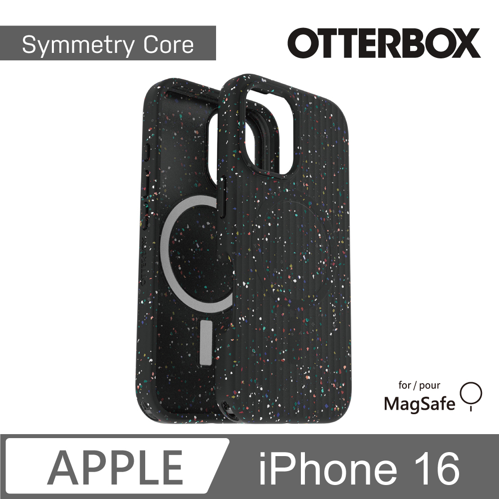 【OtterBox】iPhone 16 6.1吋 Symmetry Core 炫彩幾何保護殼-午夜黑(支援MagSafe)