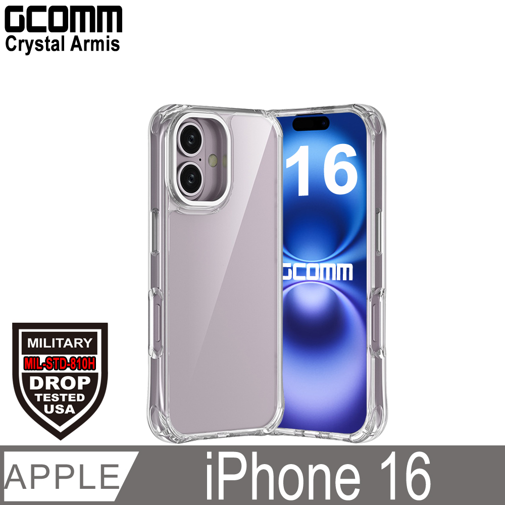 GCOMM iPhone 16 亮透3米軍規防摔殼 Crystal Armis
