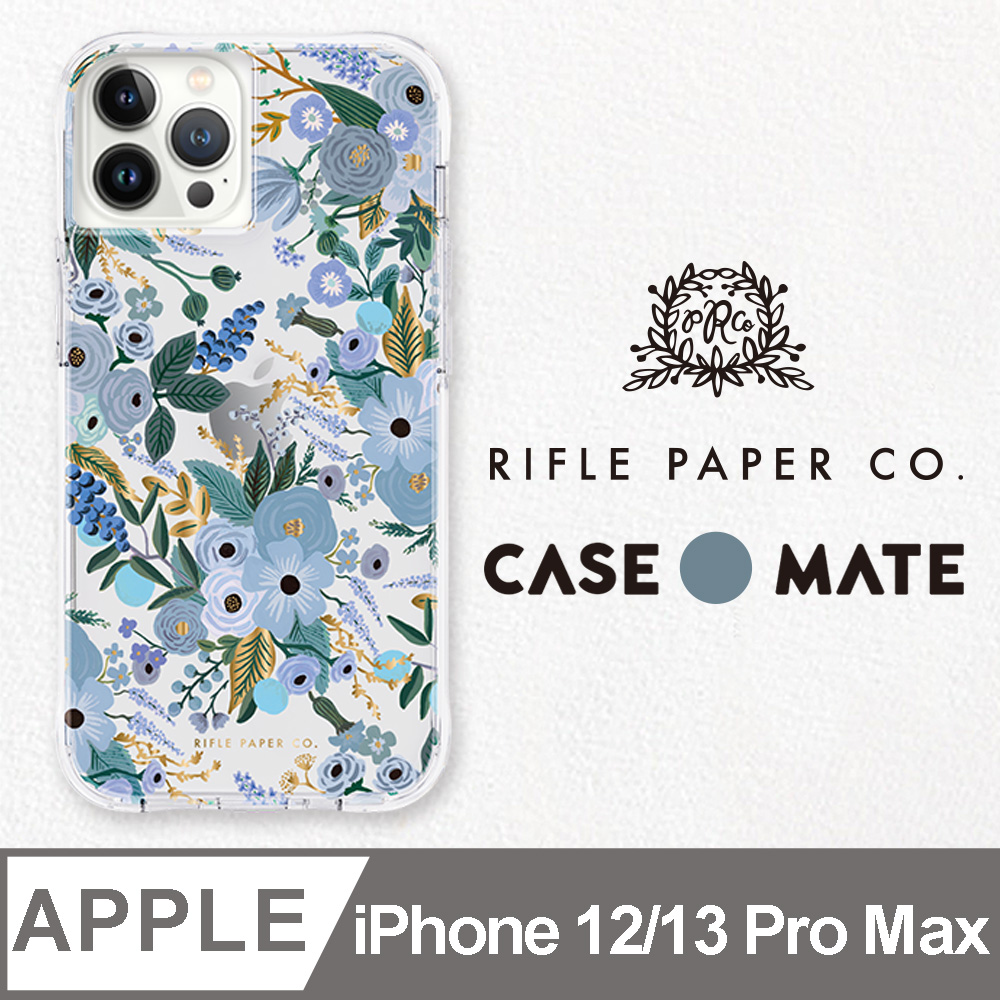 美國 Rifle Paper Co. x CM 限量聯名款 iPhone 13 Pro Max 抗菌防摔殼 - 花園派對 - 藍