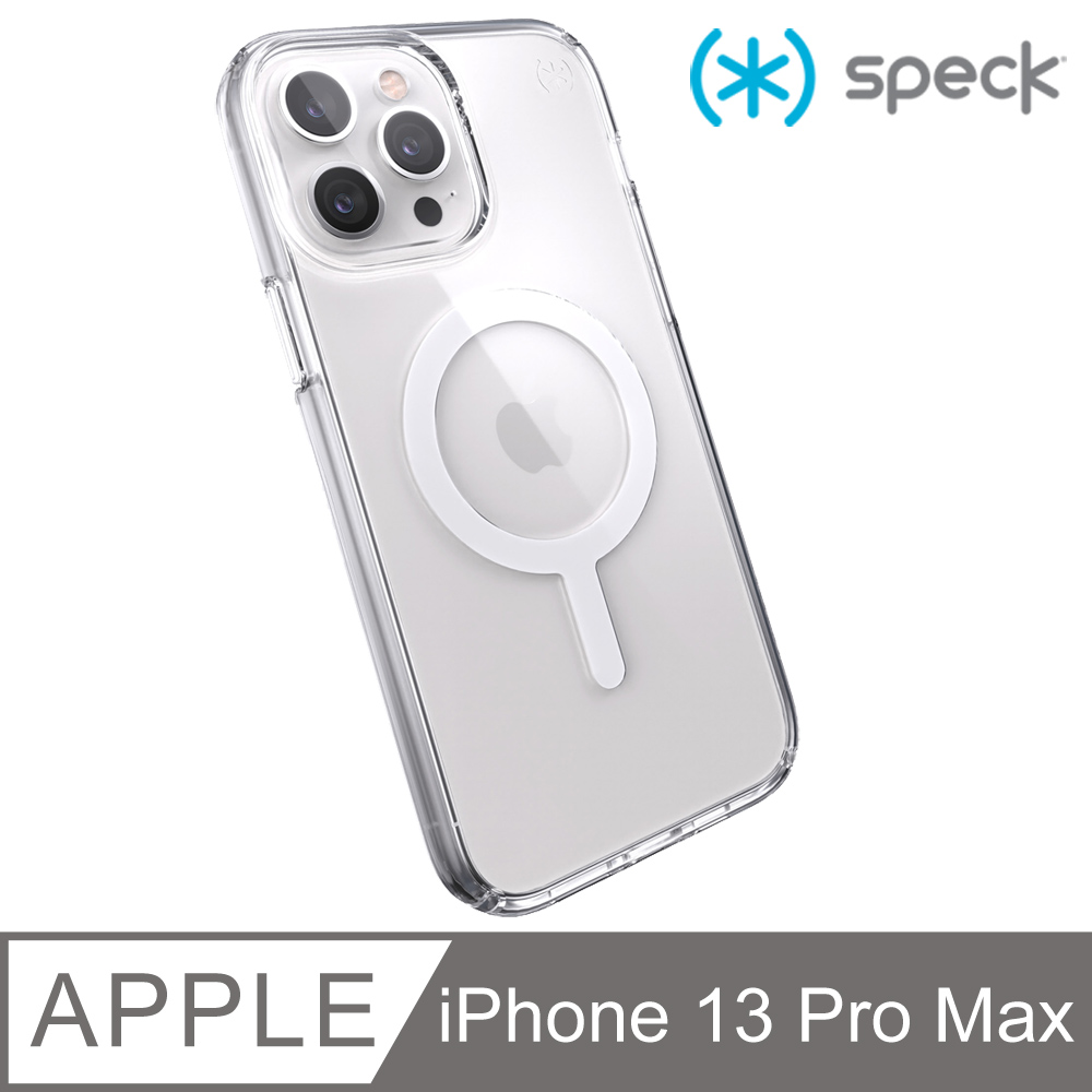 Speck iPhone 13 Pro Max (6.7吋) Presidio Perfect-Clear MagSafe相容透明抗菌防摔殼