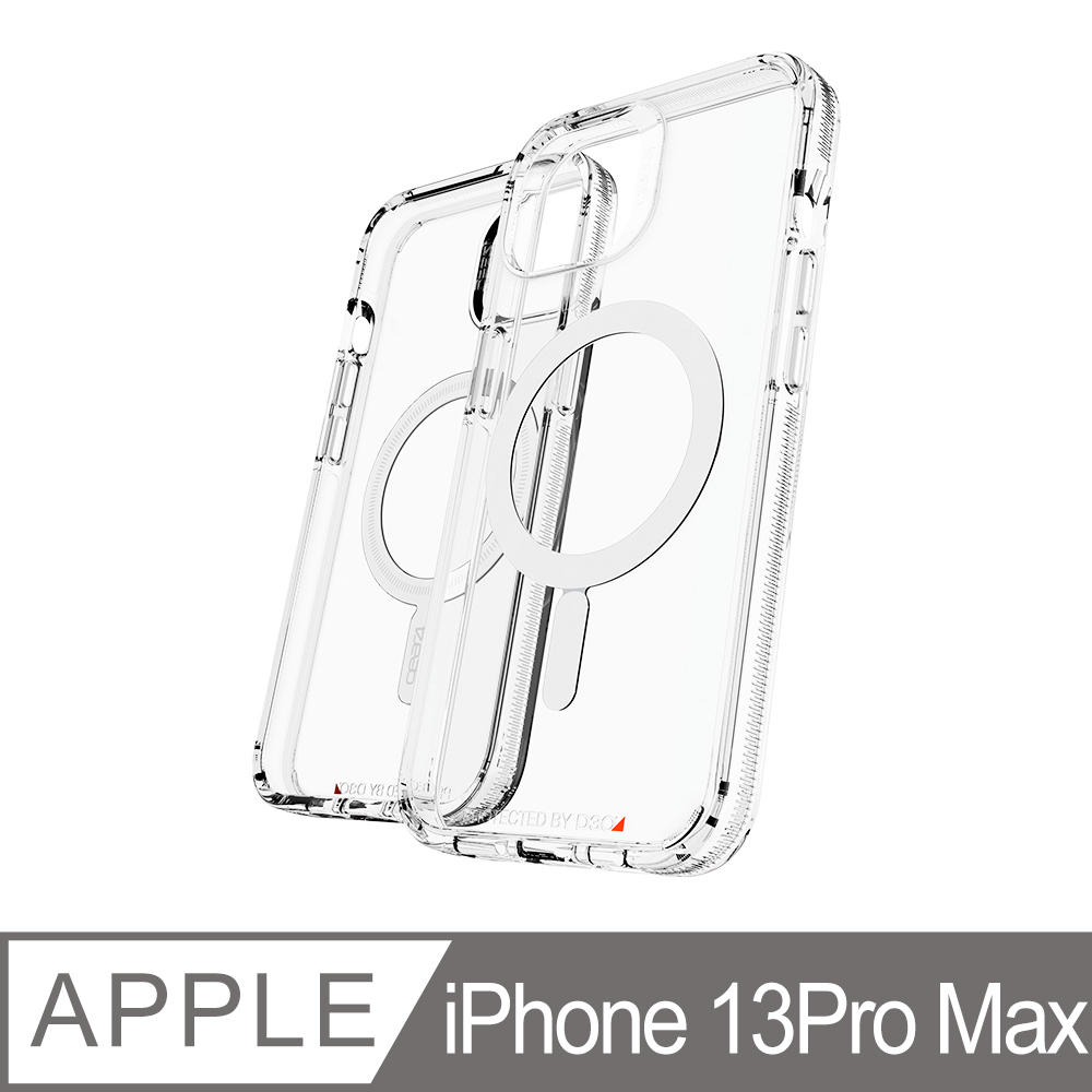 Gear4 iPhone 13 Pro Max 6.7吋 D3O® 水晶透明磁吸款-抗菌軍規防摔保護殼