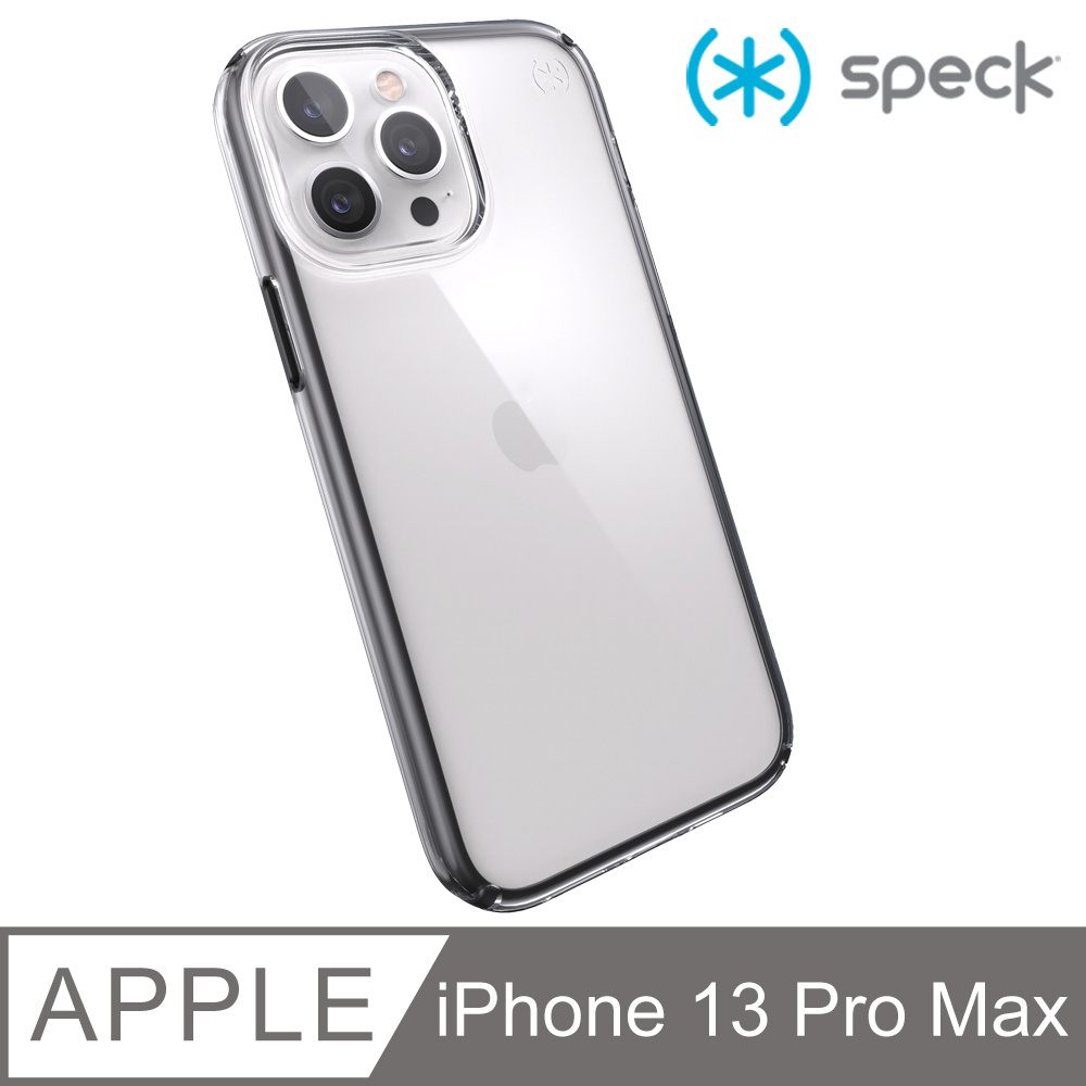 Speck iPhone 13 Pro Max (6.7吋) Presidio Perfect-Clear Geo 透明防摔殼-黑框
