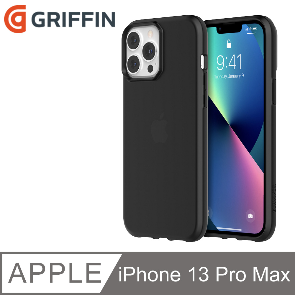 Griffin iPhone 13 Pro Max (6.7吋) Survivor Clear軍規防摔殼-透黑(1.8米防摔)