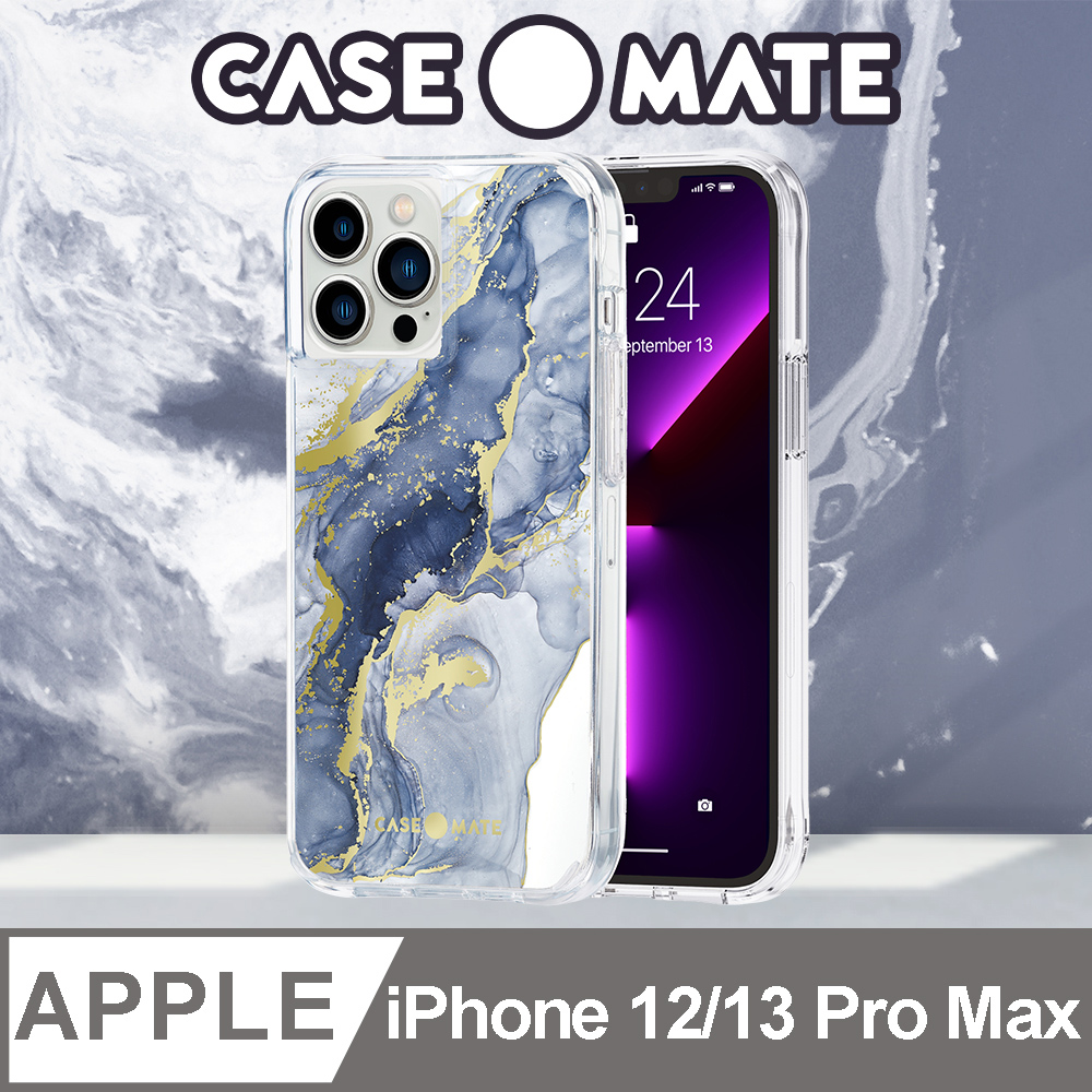 美國 Case●Mate iPhone 13 Pro Max Print 個性防摔殼 - 深藍大理石