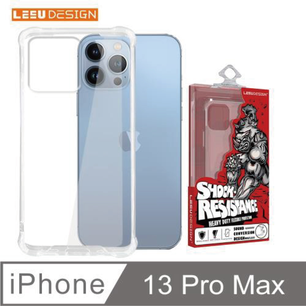 【LEEU DESIGN】iPhone 13 Pro Max 6.7吋 氣囊防摔四角強化空壓手機殼 轉音設計 遊戲不擋音