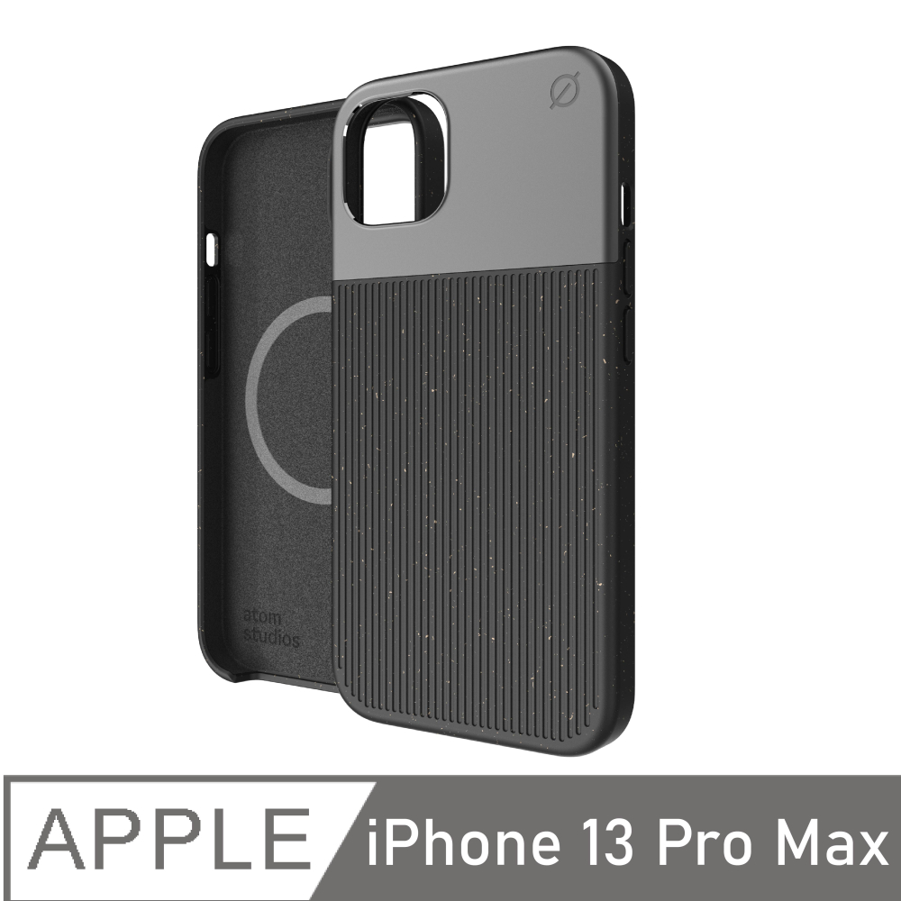 Atom Studios｜木纖維iPhone質感手機殼 炭灰 適用於iPhone 13 Pro Max