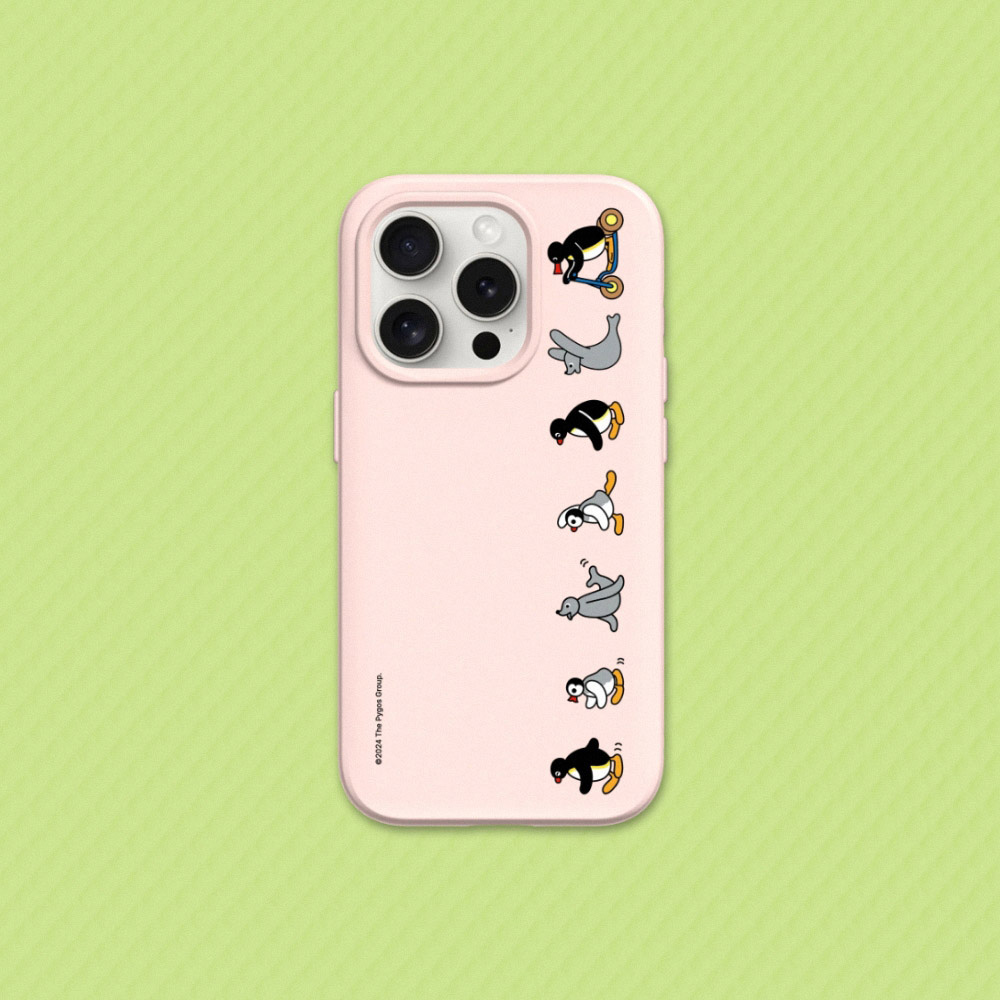 【犀牛盾】iPhone 15系列SolidSuit防摔背蓋手機殼｜Pingu企鵝家族系列-出發吧！(多色)