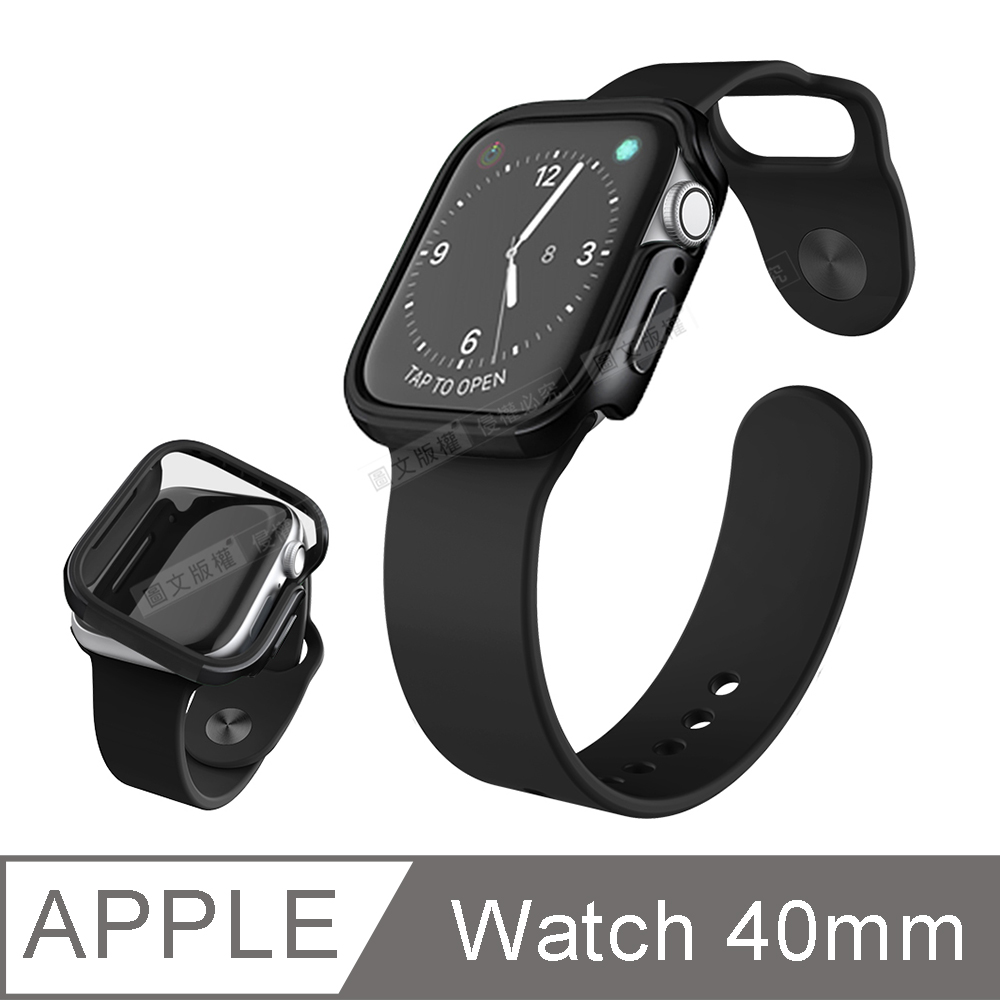 刀鋒Edge系列 Apple Watch Series 6/SE (40mm) 鋁合金雙料保護殼 保護邊框(經典黑)