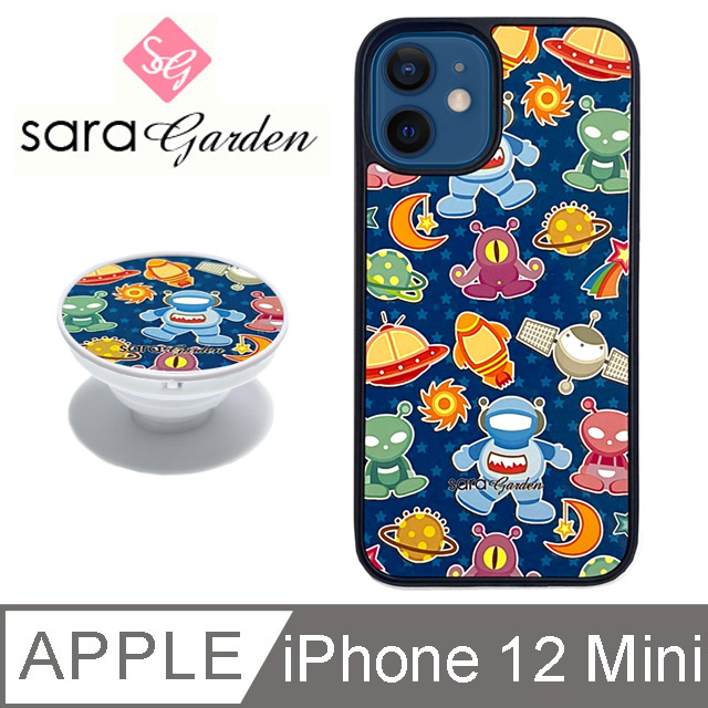 【Sara Garden】iPhone 12 Mini 手機殼 i12 Mini 防摔保護殼 5.4吋 氣囊手機支架 可愛外星人