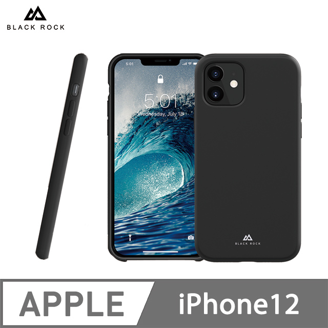 德國 Black Rock 液態矽膠抗摔保護殼-iPhone 12/Pro (6.1吋)-黑