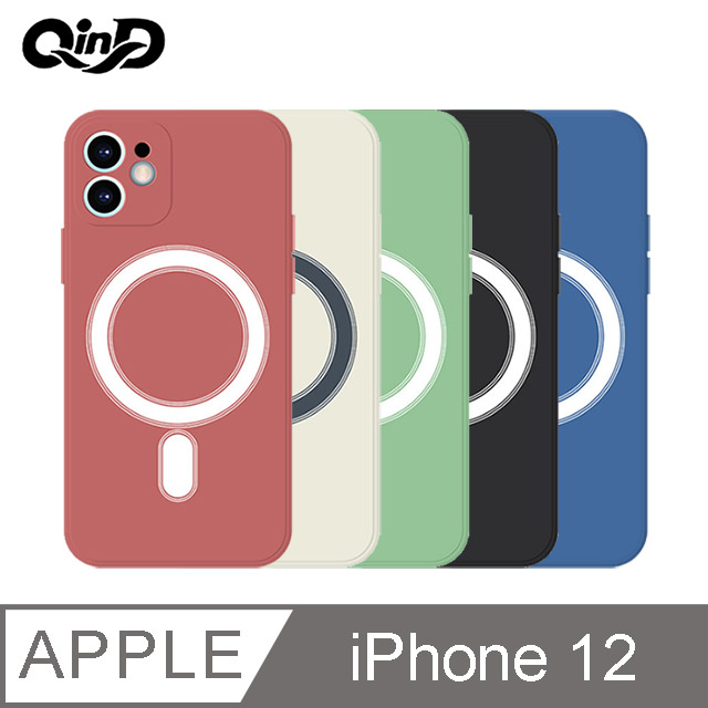QinD Apple iPhone 12 6.1吋 MagSafe 液態矽膠磁吸殼