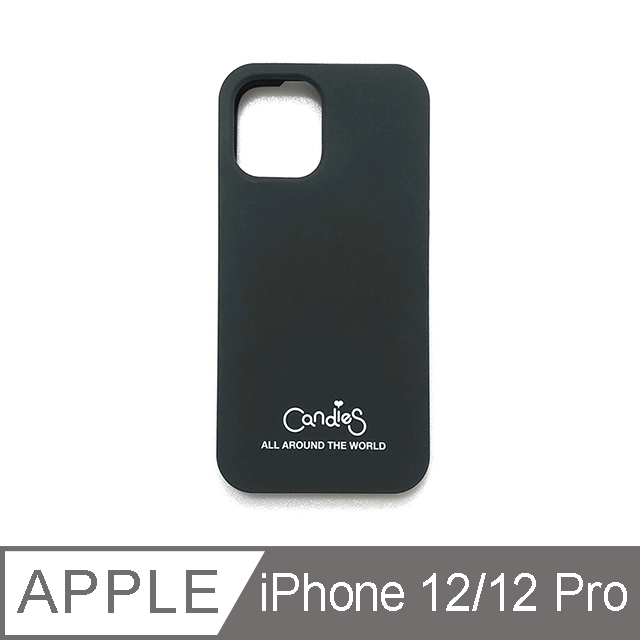 【Candies】Simple系列 Candies logo素面殼(黑灰) - iPhone 12 / 12 Pro