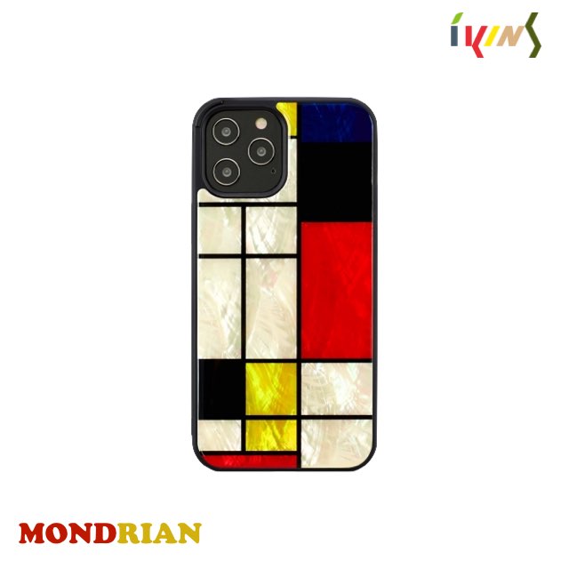 Man&Wood iPhone 12 / 12 Pro 天然貝殼 造型保護殼-蒙德里安風 Mondrian
