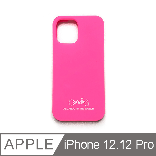 【Candies】Simple系列 Candies logo素面殼(螢光粉) - iPhone 12 / 12 Pro