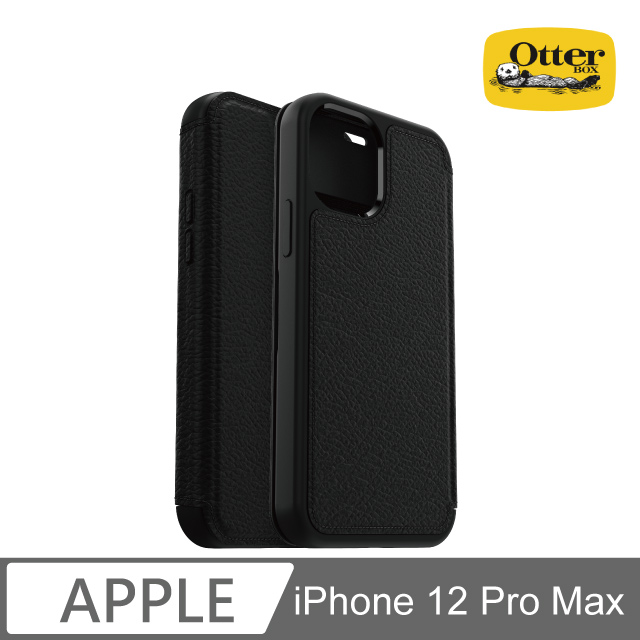 OtterBox iPhone 12 Pro Max Strada步道者系列真皮掀蓋保護殼-黑