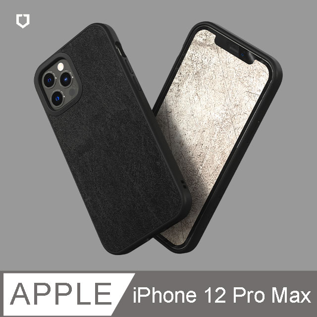 【犀牛盾】iPhone 12 Pro Max (6.7吋) SolidSuit 防摔背蓋手機保護殼-皮革黑