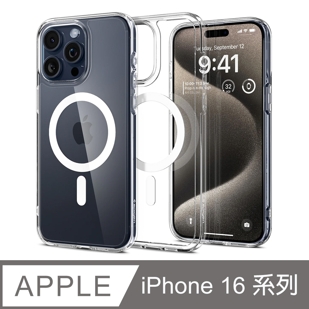 Spigen iPhone 16/Plus/Pro/Pro Max_Ultra Hybrid MagFit-磁吸防摔保護殼(白)