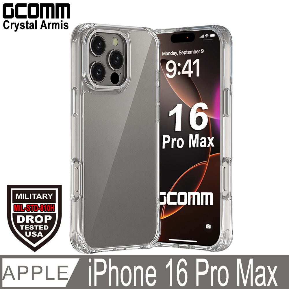 GCOMM iPhone 16 Pro Max 亮透3米軍規防摔殼 Crystal Armis