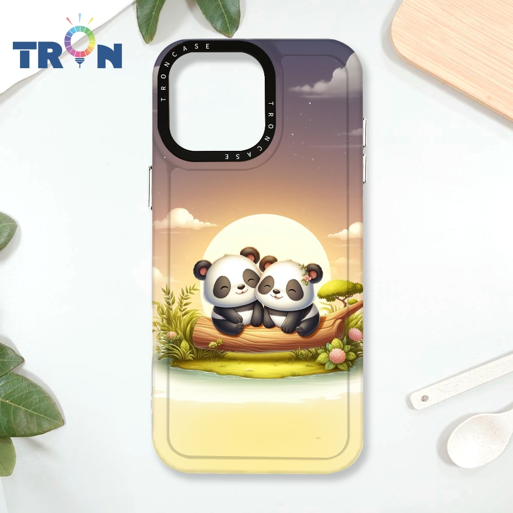 TRON iPhone 16 Pro Max 可愛萌熊貓 太空殼 透黑款 手機殼
