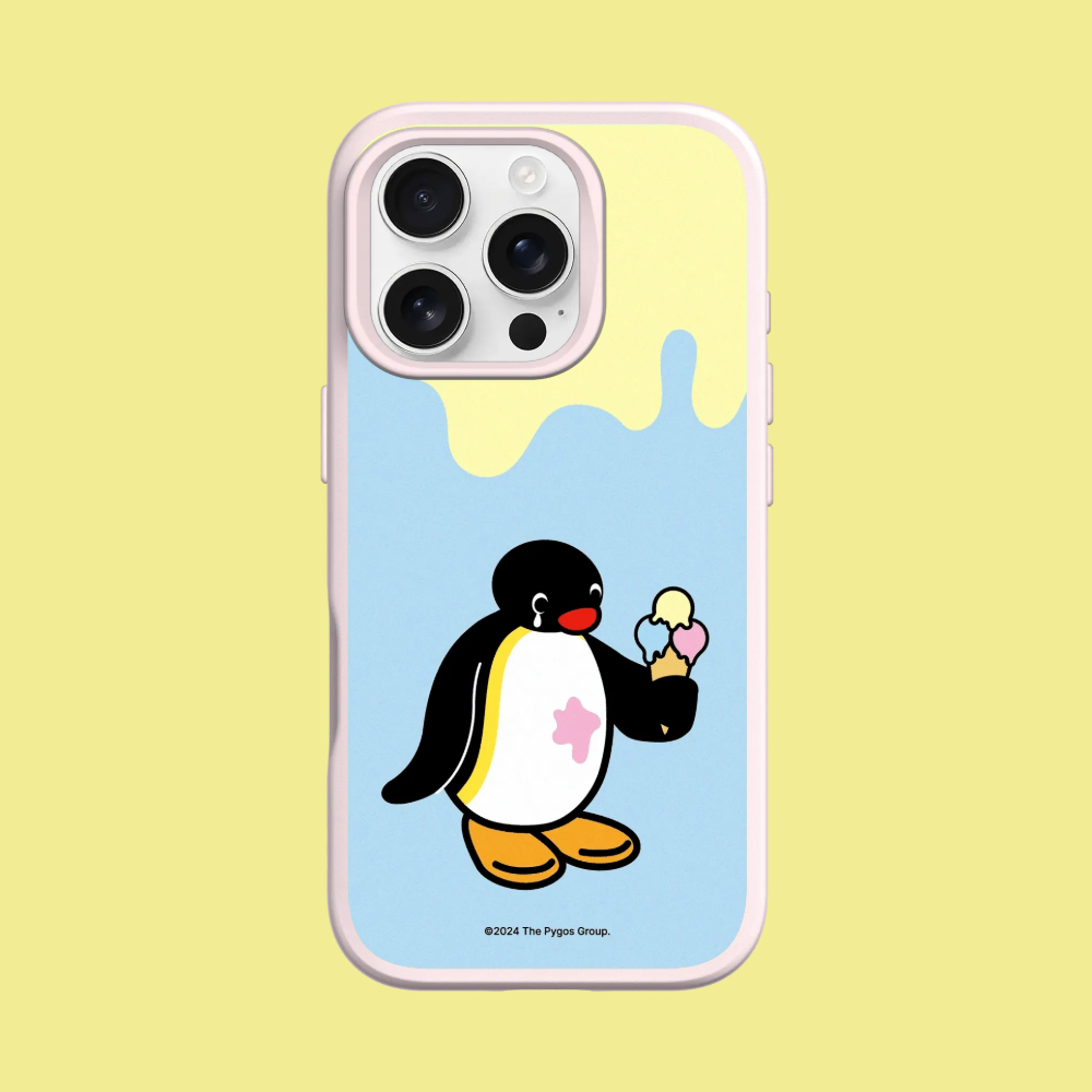 【犀牛盾】iPhone 16系列SolidSuit防摔背蓋手機殼｜Pingu企鵝家族系列-Pingu - 我的冰淇淋(多色)