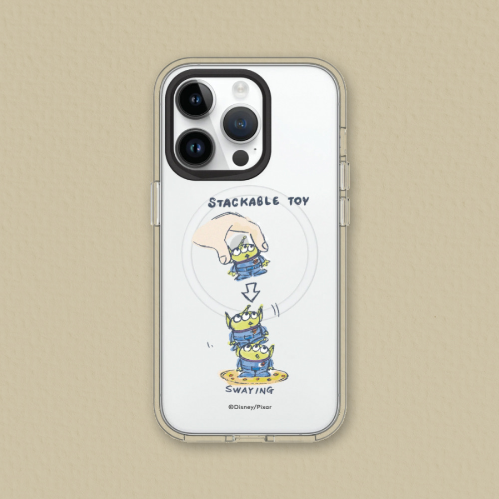 【犀牛盾】iPhone 16系列Clear(MagSafe相容)透明防摔手機殼｜玩具總動員系列-三眼怪疊疊樂玩具
