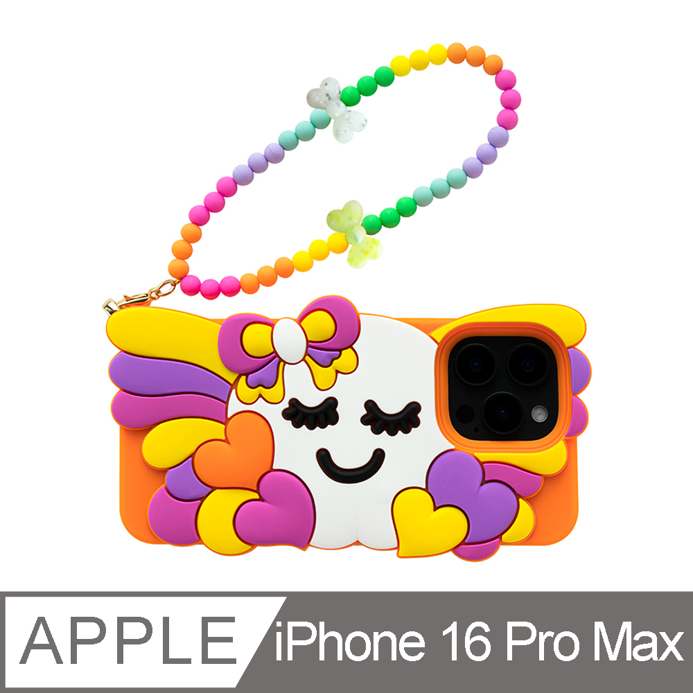 【Candies】iPhone 16 Pro Max - 繽紛蝴蝶結睡寶(橘)
