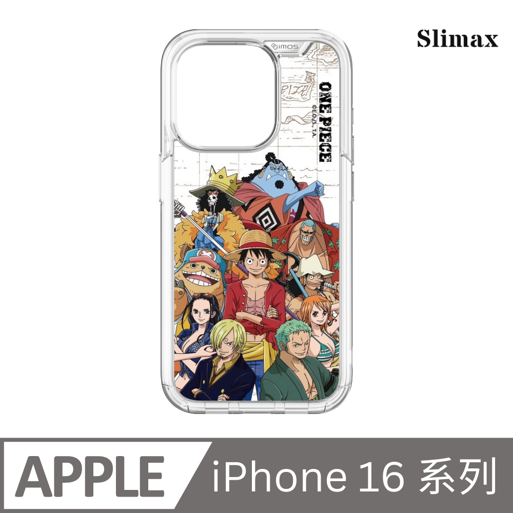 Slimax 航海王 草帽一行人 x imos 磁吸手機殼 膜料包膜獨家款 iPhone 16/Plus/Pro/Pro Max (One-037)