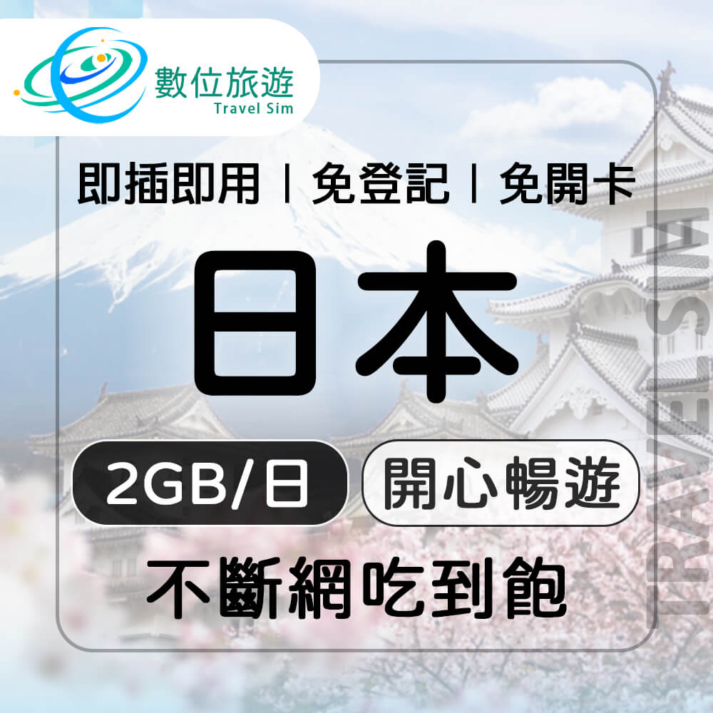 【數位旅遊】日本上網卡5天．每日2GB 降速吃到飽