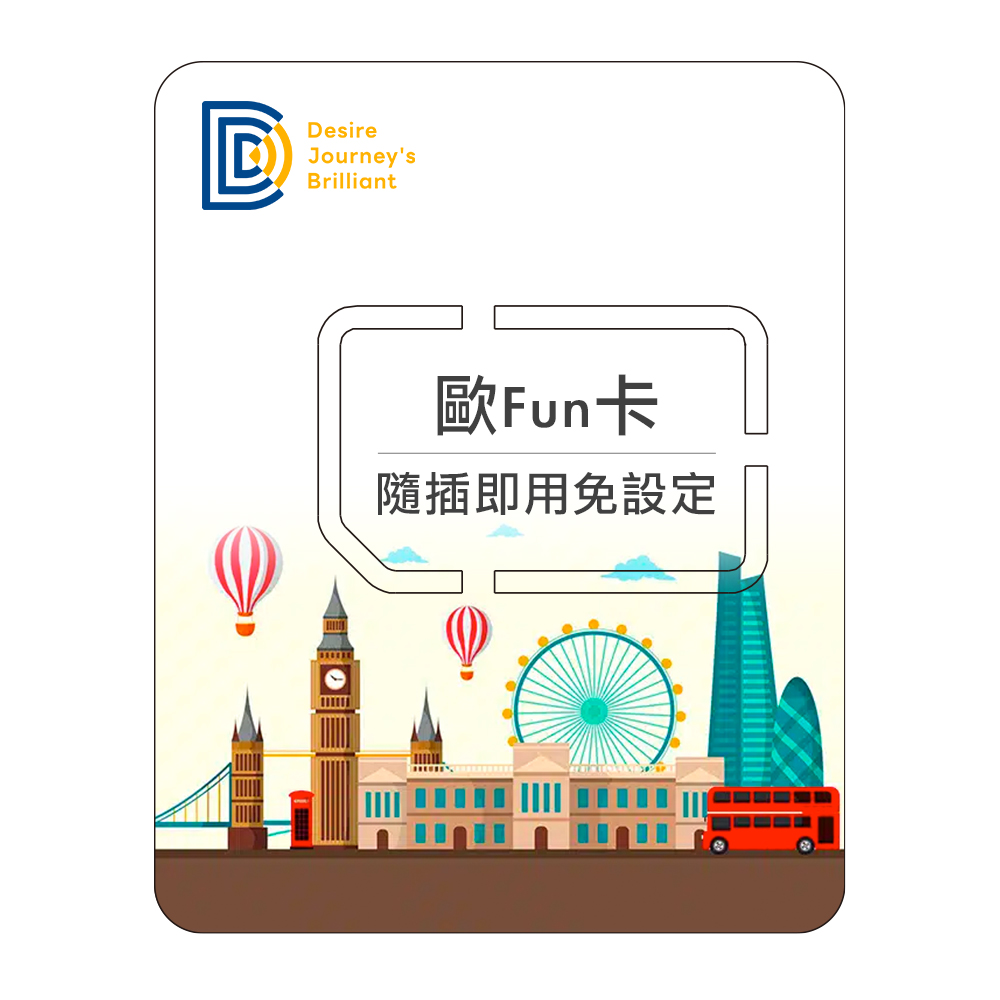【DJB歐Fun卡】歐洲34國 10天10GB流量高速上網