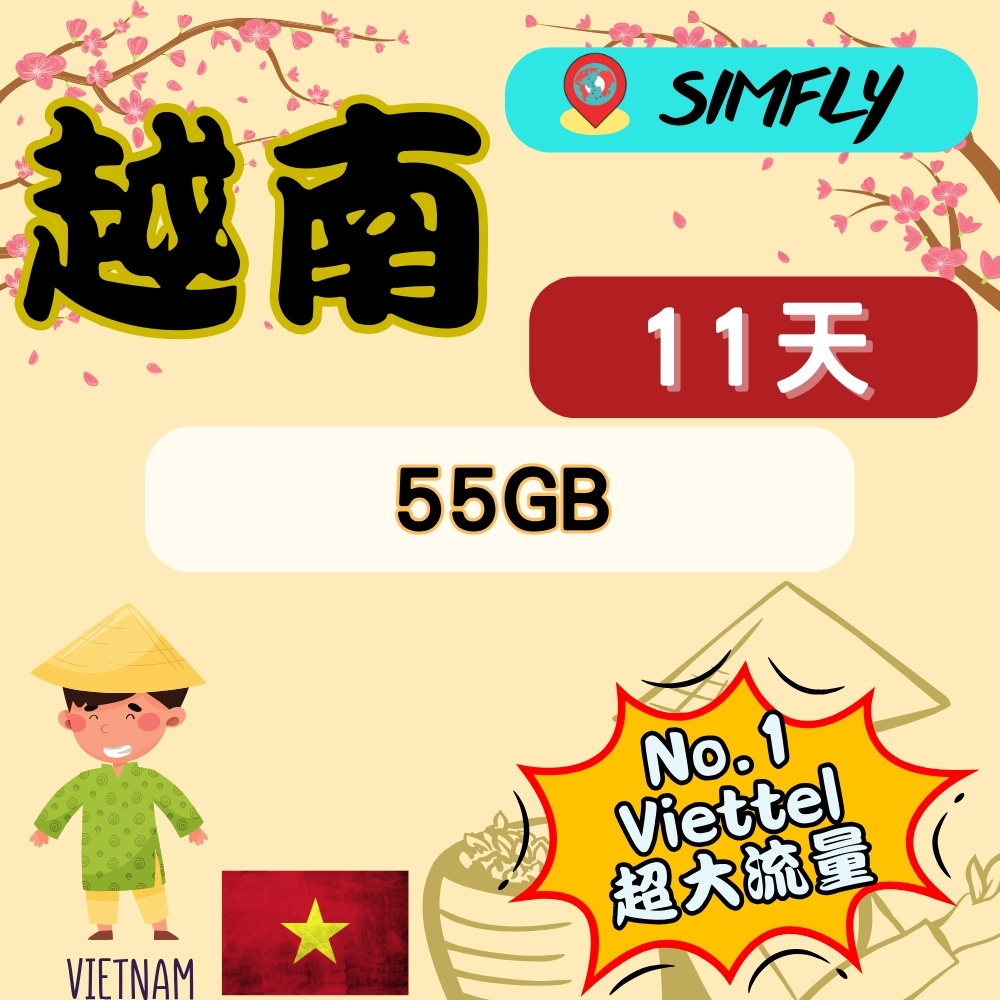 【越南Viettel 11天每天5GB上網】
